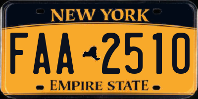 NY license plate FAA2510