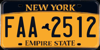 NY license plate FAA2512