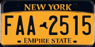 NY license plate FAA2515