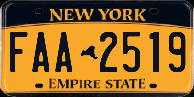 NY license plate FAA2519