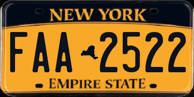 NY license plate FAA2522