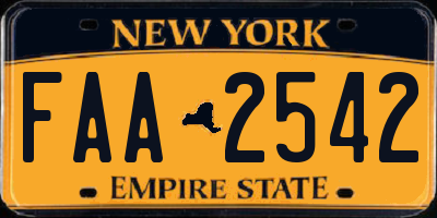 NY license plate FAA2542