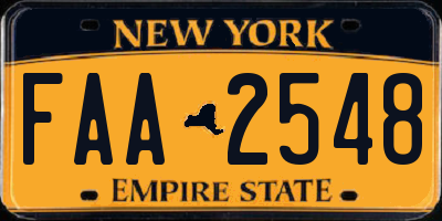 NY license plate FAA2548