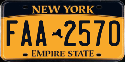 NY license plate FAA2570