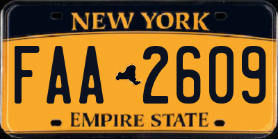 NY license plate FAA2609