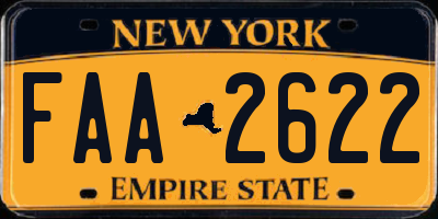NY license plate FAA2622