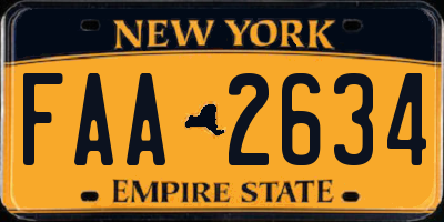 NY license plate FAA2634