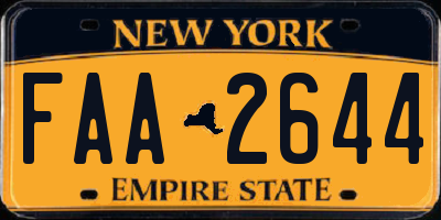 NY license plate FAA2644