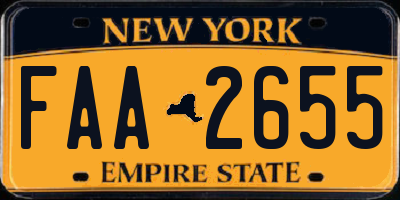 NY license plate FAA2655