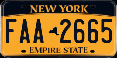 NY license plate FAA2665