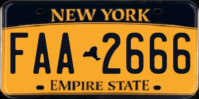 NY license plate FAA2666