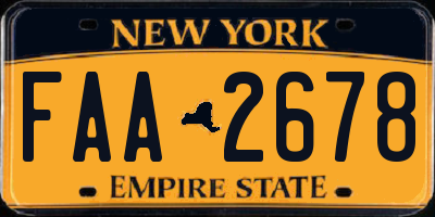 NY license plate FAA2678
