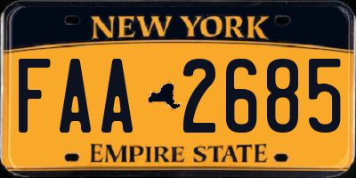 NY license plate FAA2685