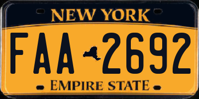 NY license plate FAA2692
