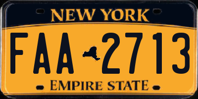 NY license plate FAA2713