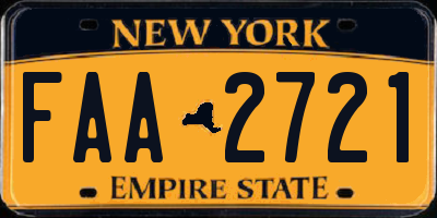 NY license plate FAA2721