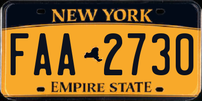 NY license plate FAA2730