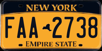 NY license plate FAA2738