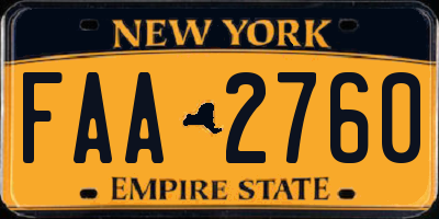 NY license plate FAA2760