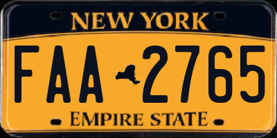 NY license plate FAA2765