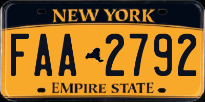NY license plate FAA2792
