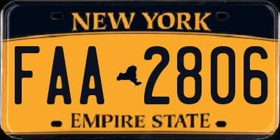 NY license plate FAA2806