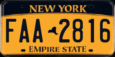 NY license plate FAA2816