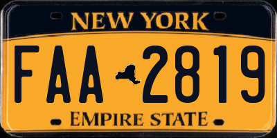 NY license plate FAA2819