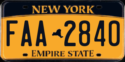 NY license plate FAA2840