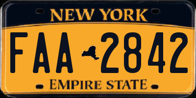 NY license plate FAA2842