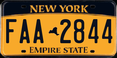 NY license plate FAA2844