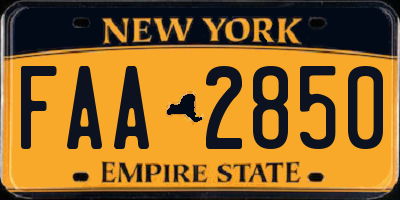 NY license plate FAA2850