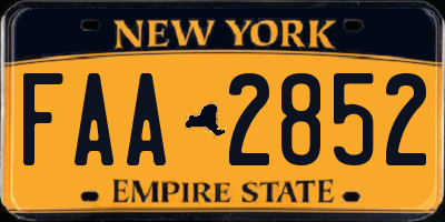 NY license plate FAA2852