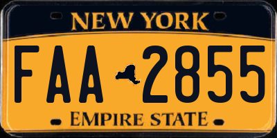 NY license plate FAA2855