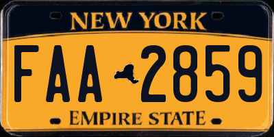 NY license plate FAA2859