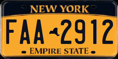 NY license plate FAA2912