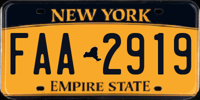 NY license plate FAA2919