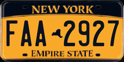 NY license plate FAA2927