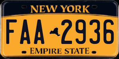NY license plate FAA2936