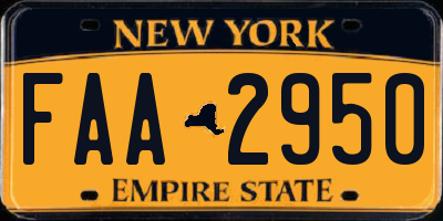 NY license plate FAA2950