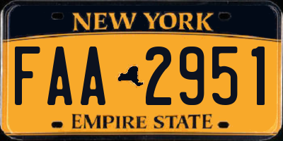 NY license plate FAA2951