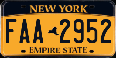 NY license plate FAA2952