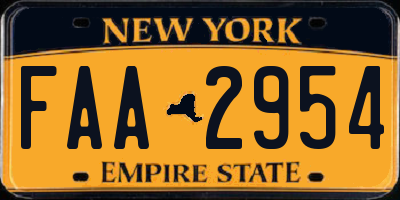 NY license plate FAA2954