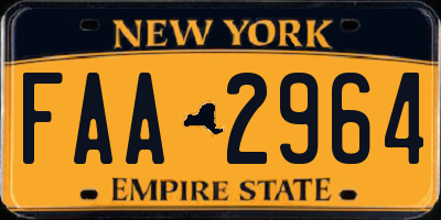 NY license plate FAA2964
