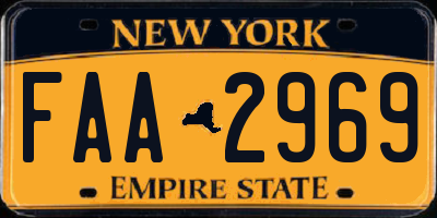 NY license plate FAA2969