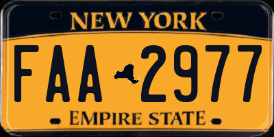 NY license plate FAA2977