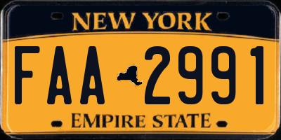 NY license plate FAA2991