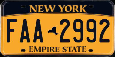 NY license plate FAA2992