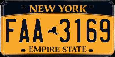 NY license plate FAA3169