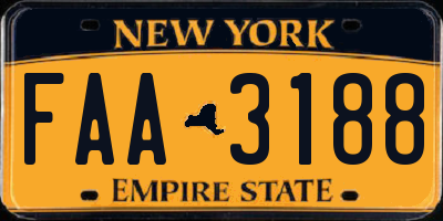 NY license plate FAA3188